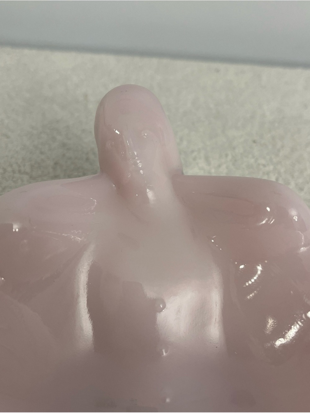 Mosser Glass Pink Crown Tuscan Bathing Beauty Nude Lady Soap Dish Bowl USA - Picture 7 of 12